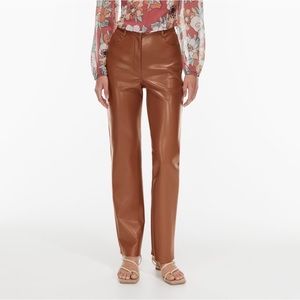 Wilfred Melina Leather Pants in Epicurean Brown